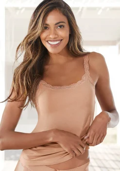 Bodies & Unterhemden|LASCANA Unterhemd beige,schwarz