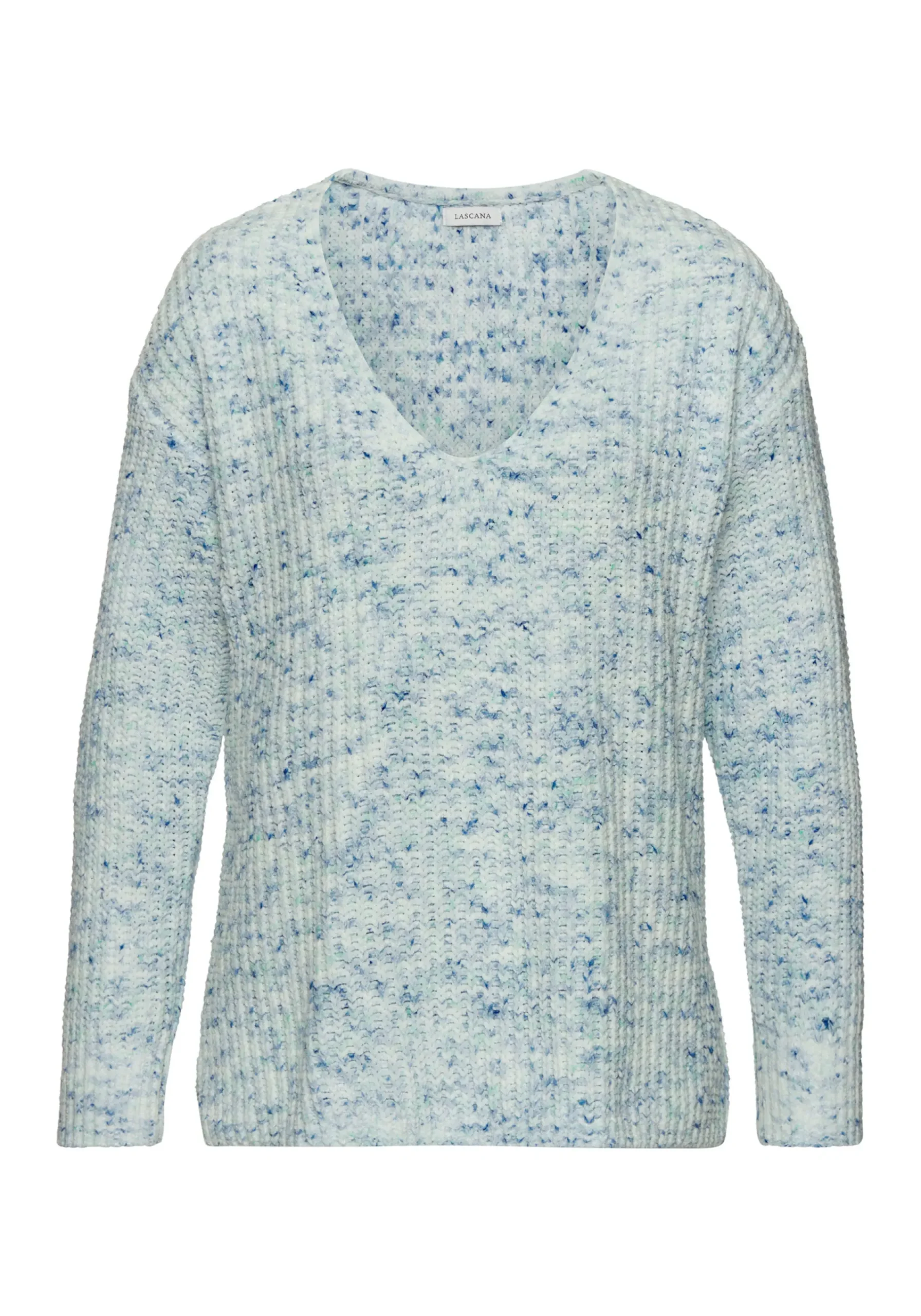 Strandmode|Buffalo V-Ausschnitt-Pullover blau-creme