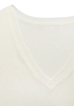 Strandmode|Pullover|Vivance V-Ausschnitt-Pullover creme