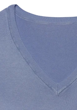 Pullover|Vivance V-Ausschnitt-Pullover hellblau