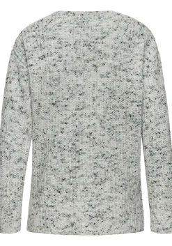 Strandmode|Buffalo V-Ausschnitt-Pullover grau-creme