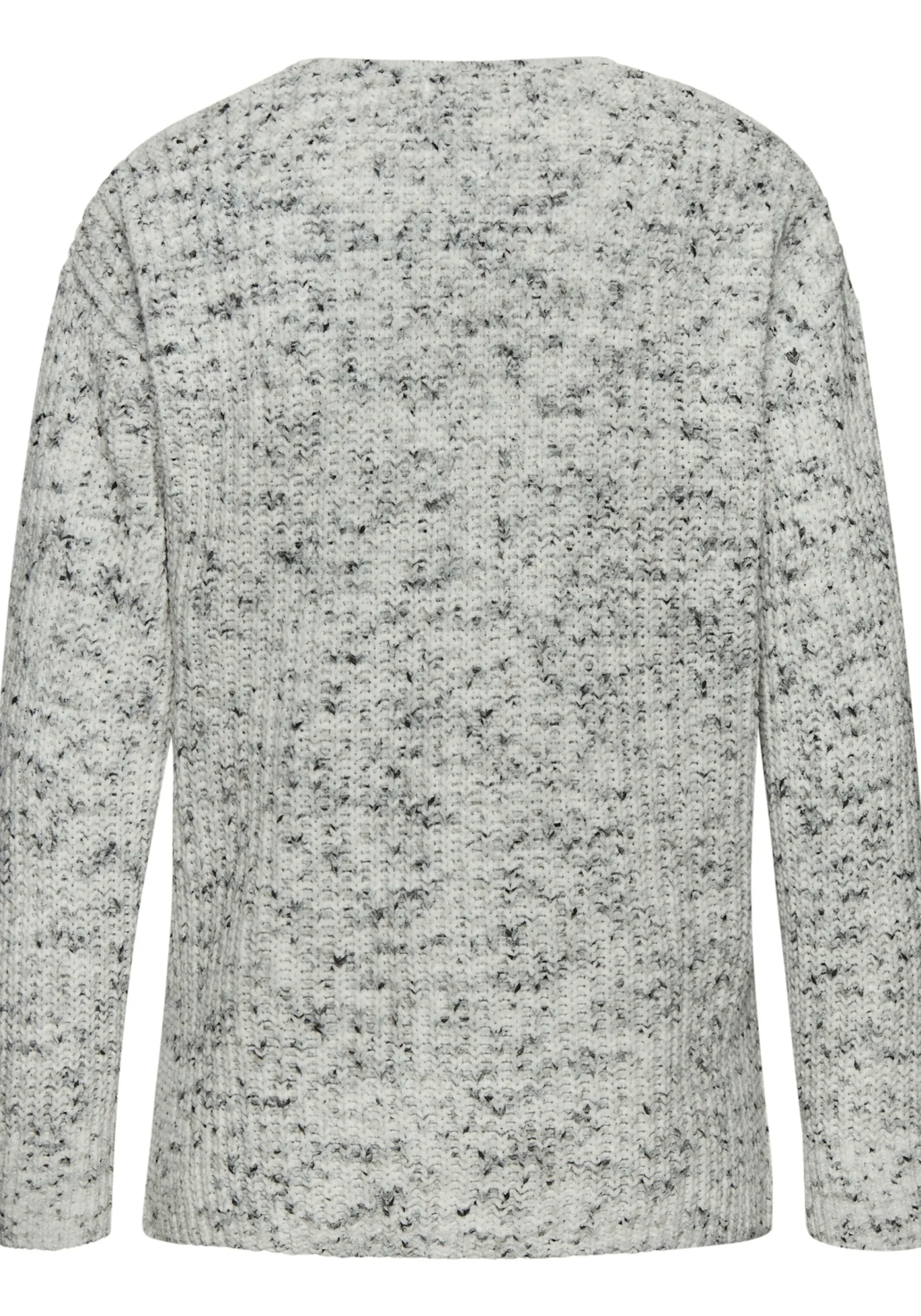 Strandmode|Buffalo V-Ausschnitt-Pullover grau-creme