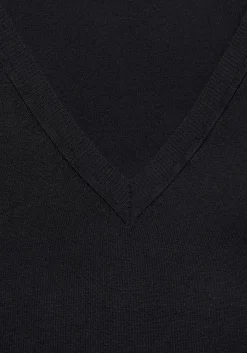 Pullover|Vivance V-Ausschnitt-Pullover schwarz