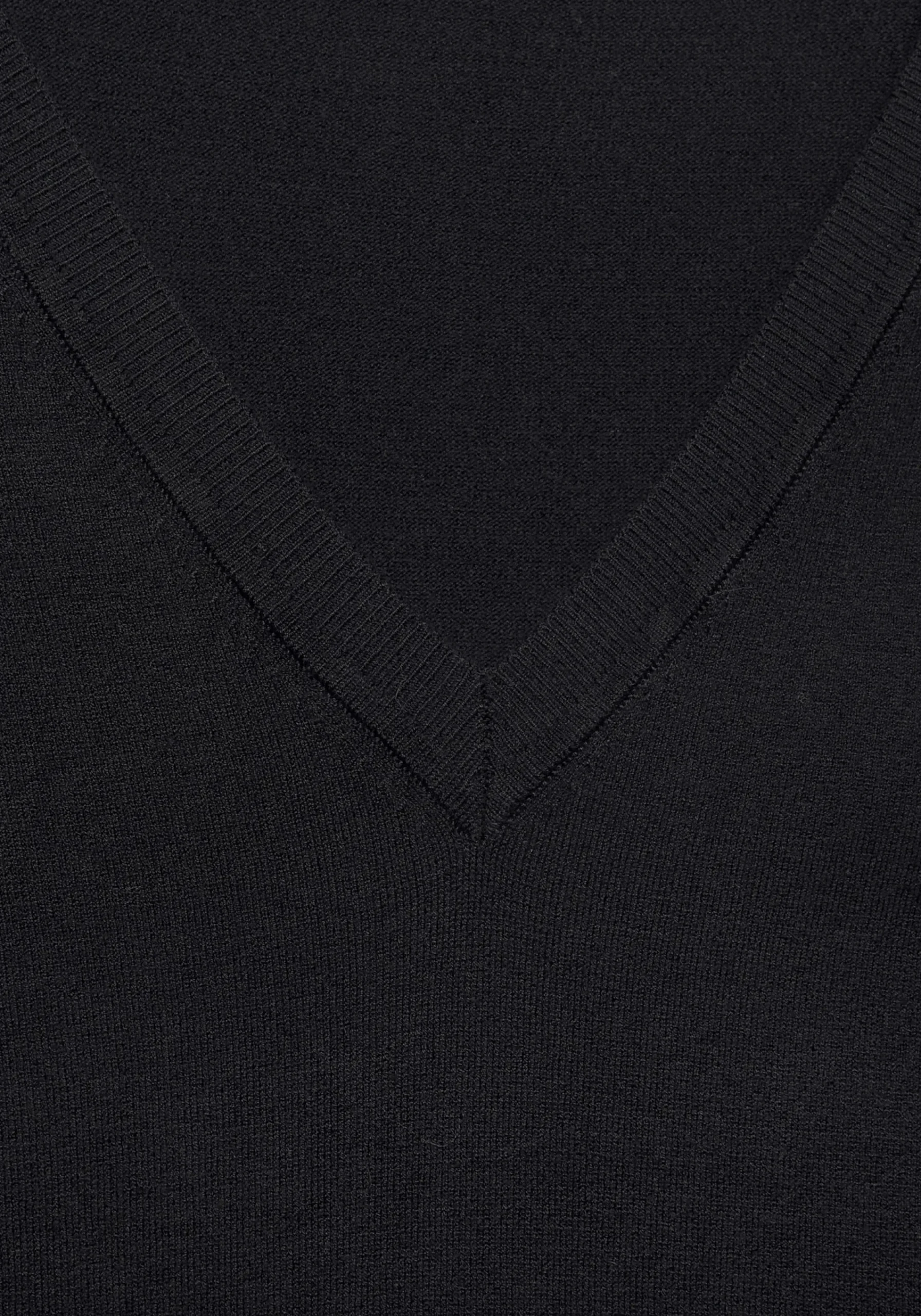 Pullover|Vivance V-Ausschnitt-Pullover schwarz