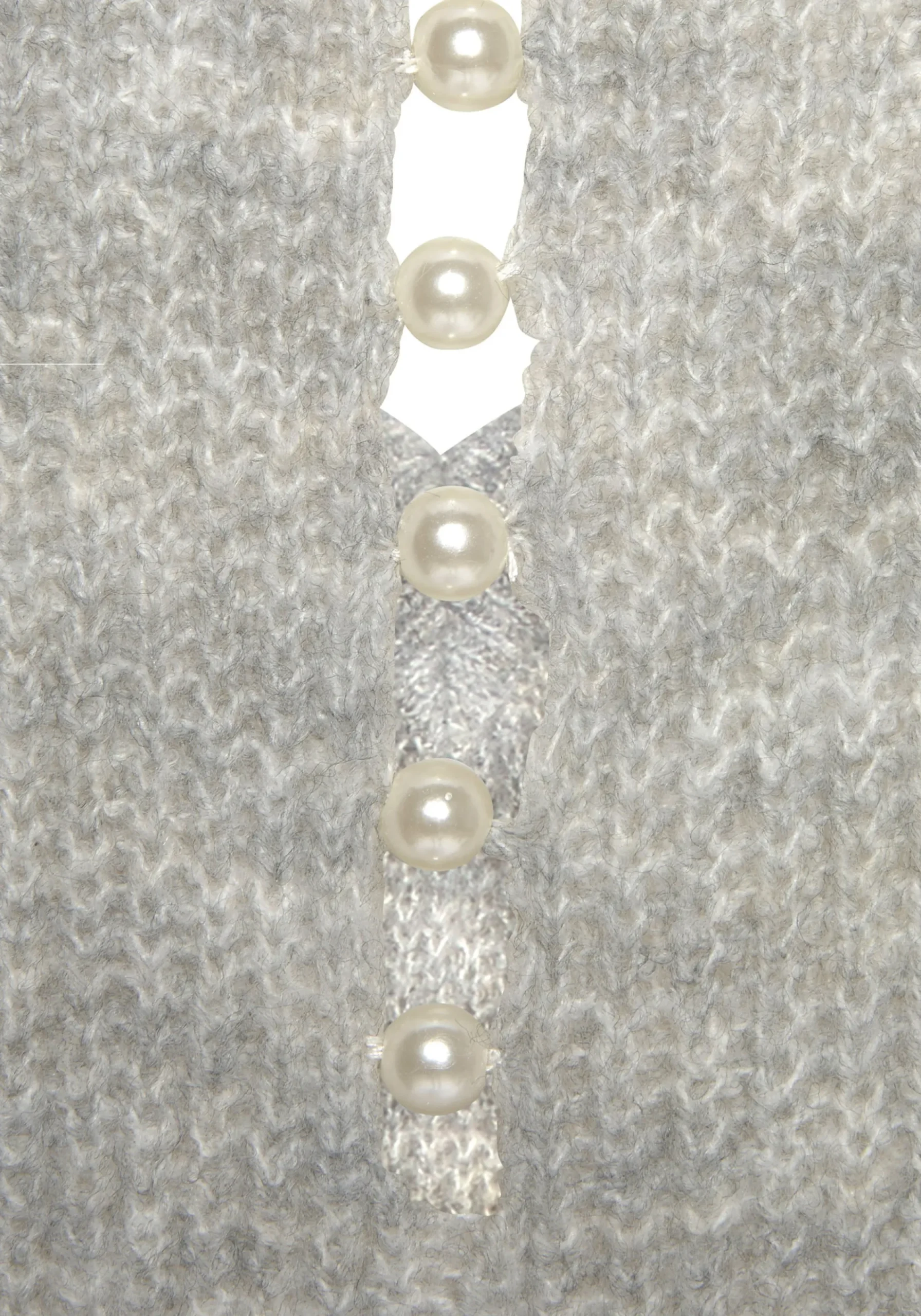 Pullover|LASCANA V-Ausschnitt-Pullover grau-meliert