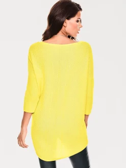 Basics|heine V-Ausschnitt-Pullover im Oversized-Schnitt gelb