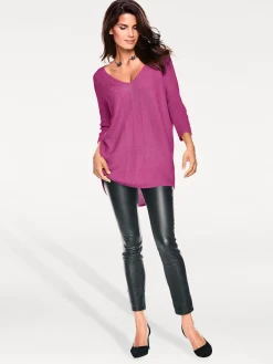 Basics|Pullover|heine V-Ausschnitt-Pullover im Oversized-Schnitt pink