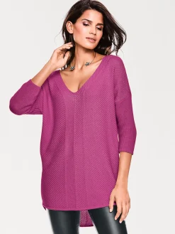 Basics|Pullover|heine V-Ausschnitt-Pullover im Oversized-Schnitt pink