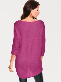 Basics|Pullover|heine V-Ausschnitt-Pullover im Oversized-Schnitt pink