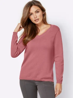 Pullover| V-Ausschnitt-Pullover mit Biesen vorne erika