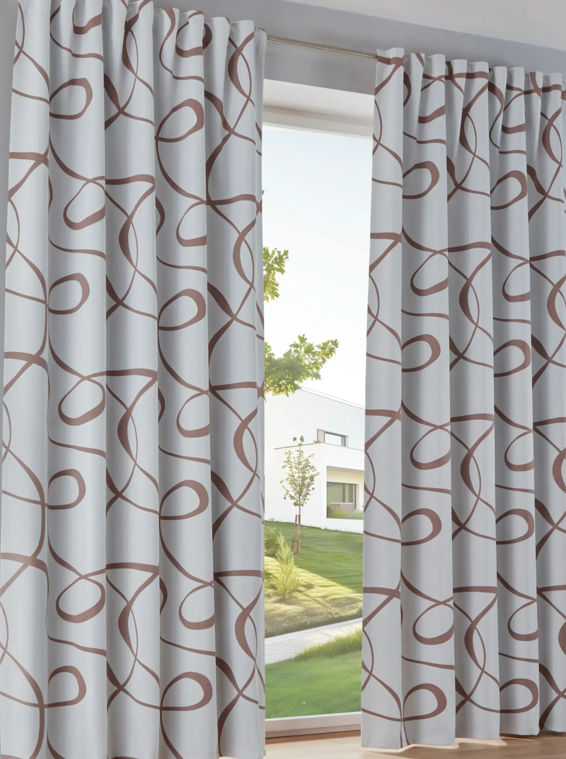 Gardinen & Rollos|heine home Verdunklungsschal weiß-braun