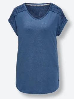 Shirts|CREATION L PREMIUM V-Shirt jeansblau