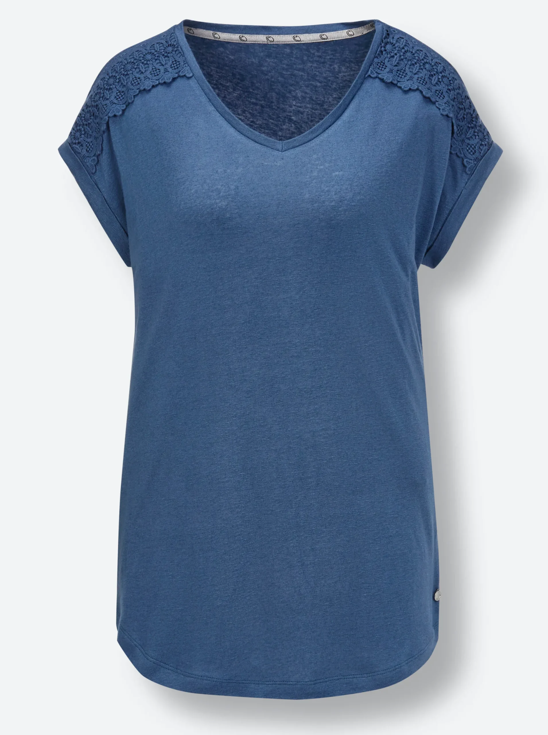 Shirts|CREATION L PREMIUM V-Shirt jeansblau