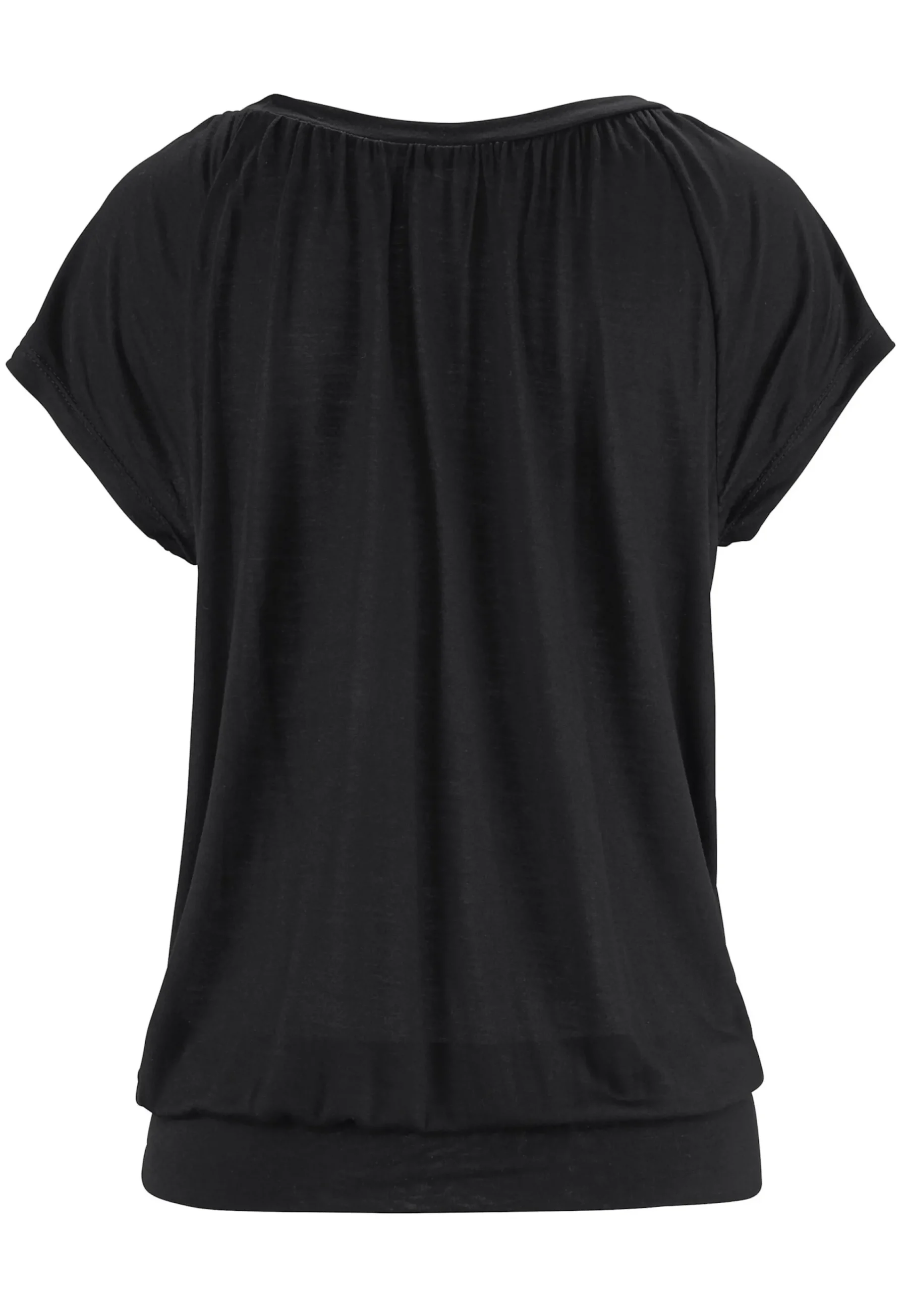 Strandmode|Shirts|LASCANA V-Shirt schwarz