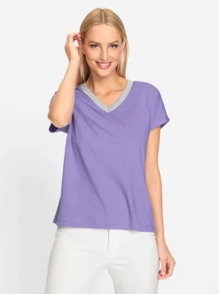 Shirts|heine V-Shirt lavendel