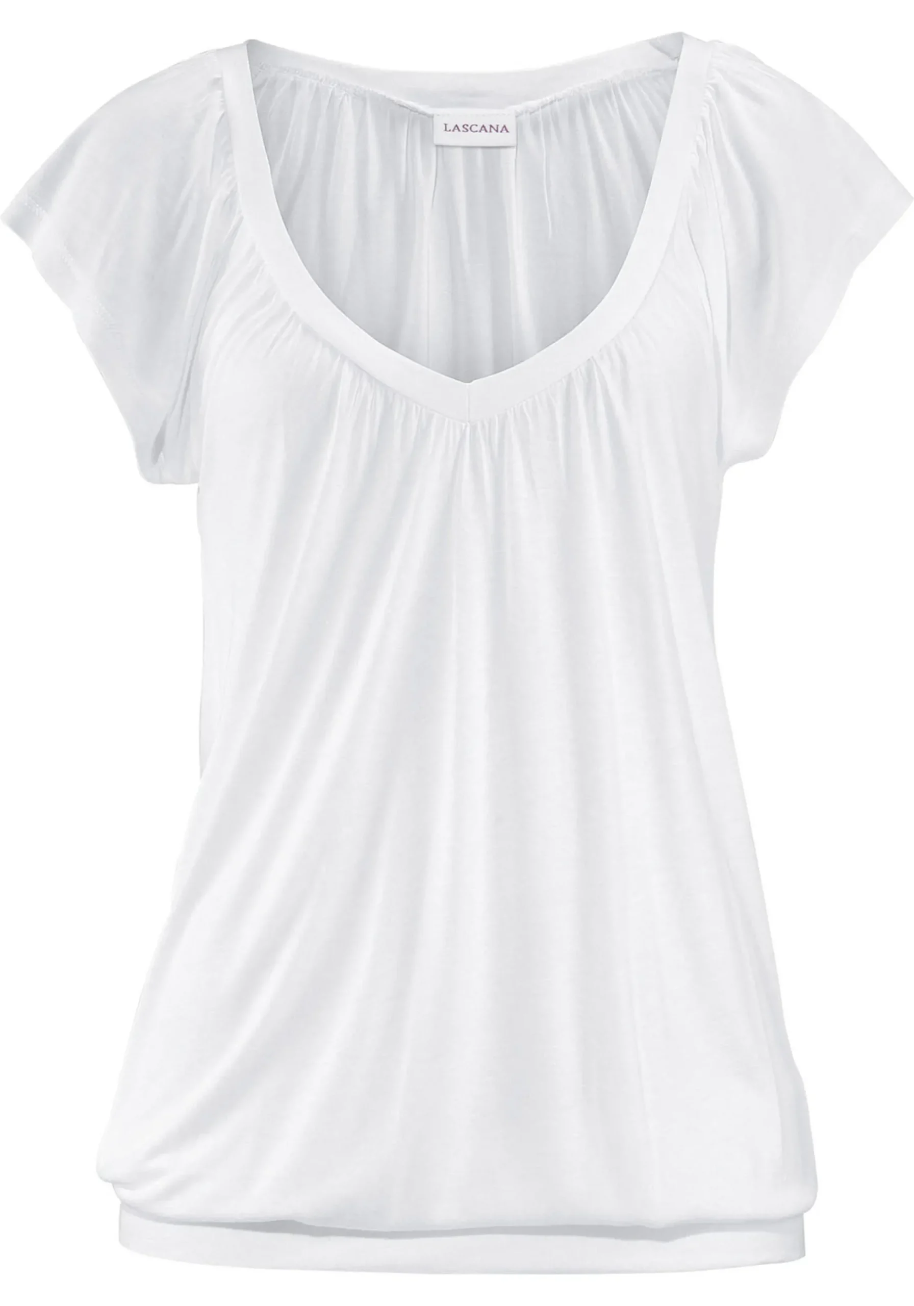 Strandmode|Shirts|LASCANA V-Shirt weiß