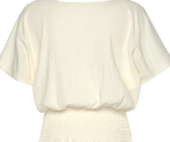 Strandmode|Shirts|LASCANA V-Shirt creme