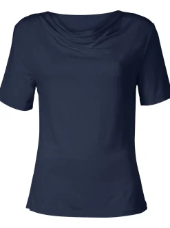 Shirts| Wasserfallshirt mit kurzen Ärmeln marine