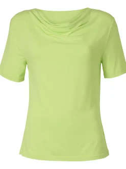 Shirts| Wasserfallshirt mit kurzen Ärmeln kiwi