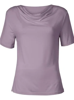 Shirts| Wasserfallshirt mit kurzen Ärmeln lavendel
