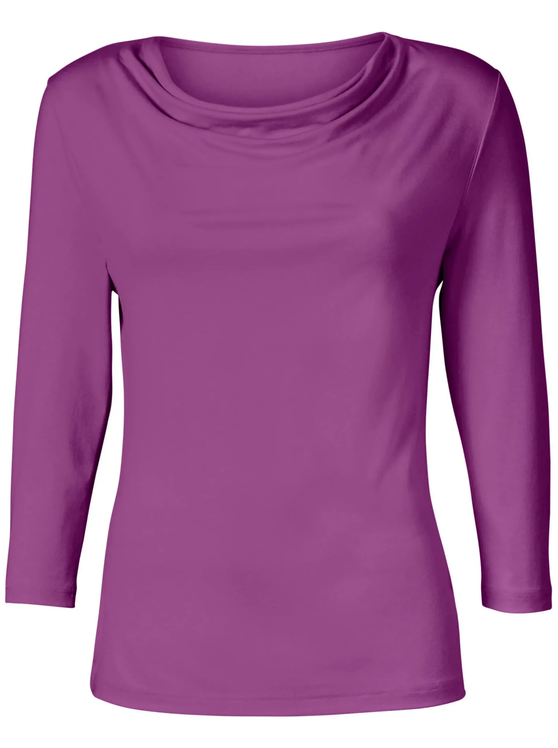 Shirts| Wasserfallshirt mit 3/4-langen Ärmeln violett