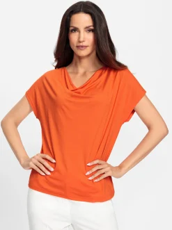 Shirts|heine Wasserfallshirt mit Stretch-Anteil orange