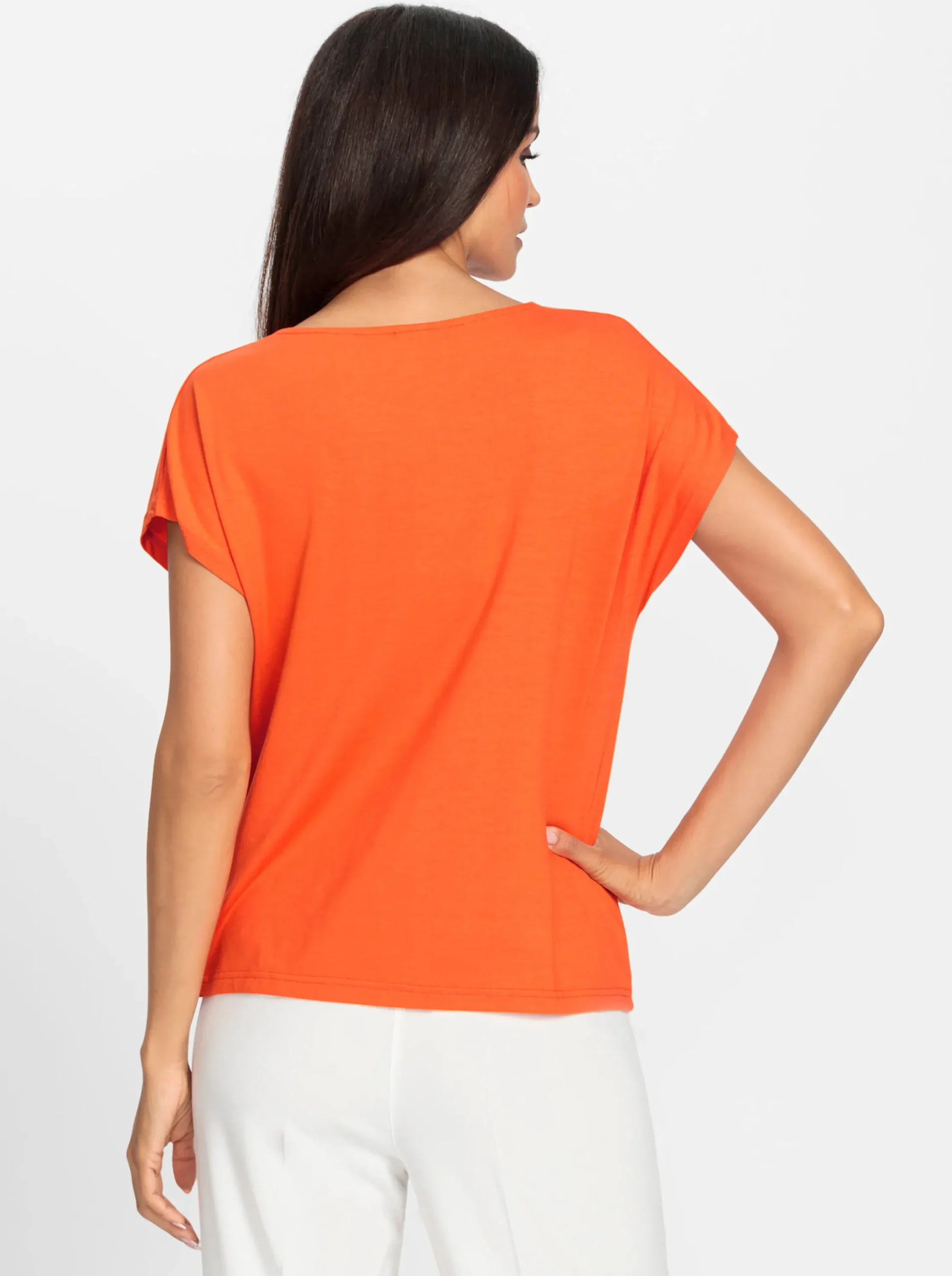 Shirts|heine Wasserfallshirt mit Stretch-Anteil orange