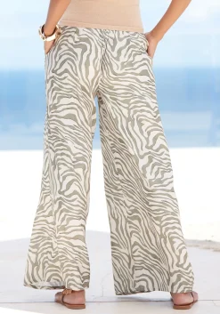 Strandmode|Hosen|LASCANA Webhose khaki-beigebedruckt