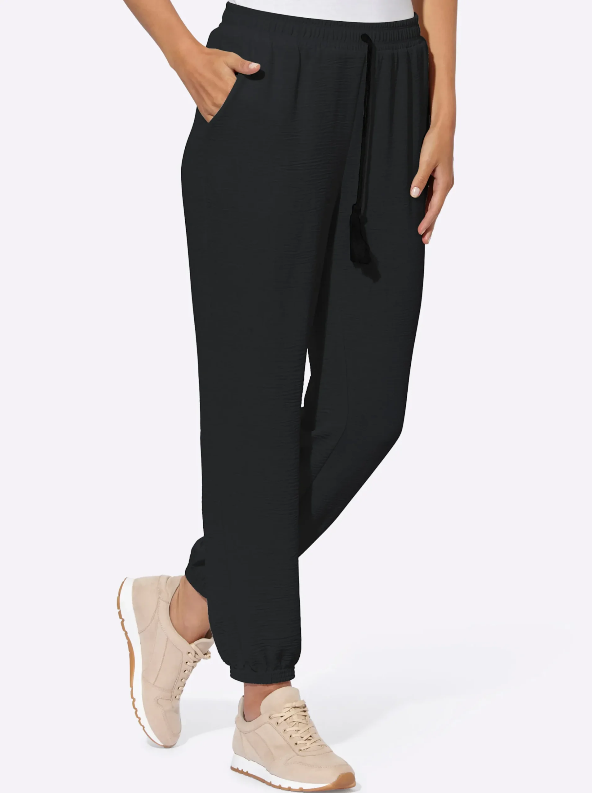 Hosen|heine Webhose in Crinkle-Qualität schwarz