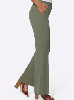 Hosen| Webhose mit weiten Beinen khaki