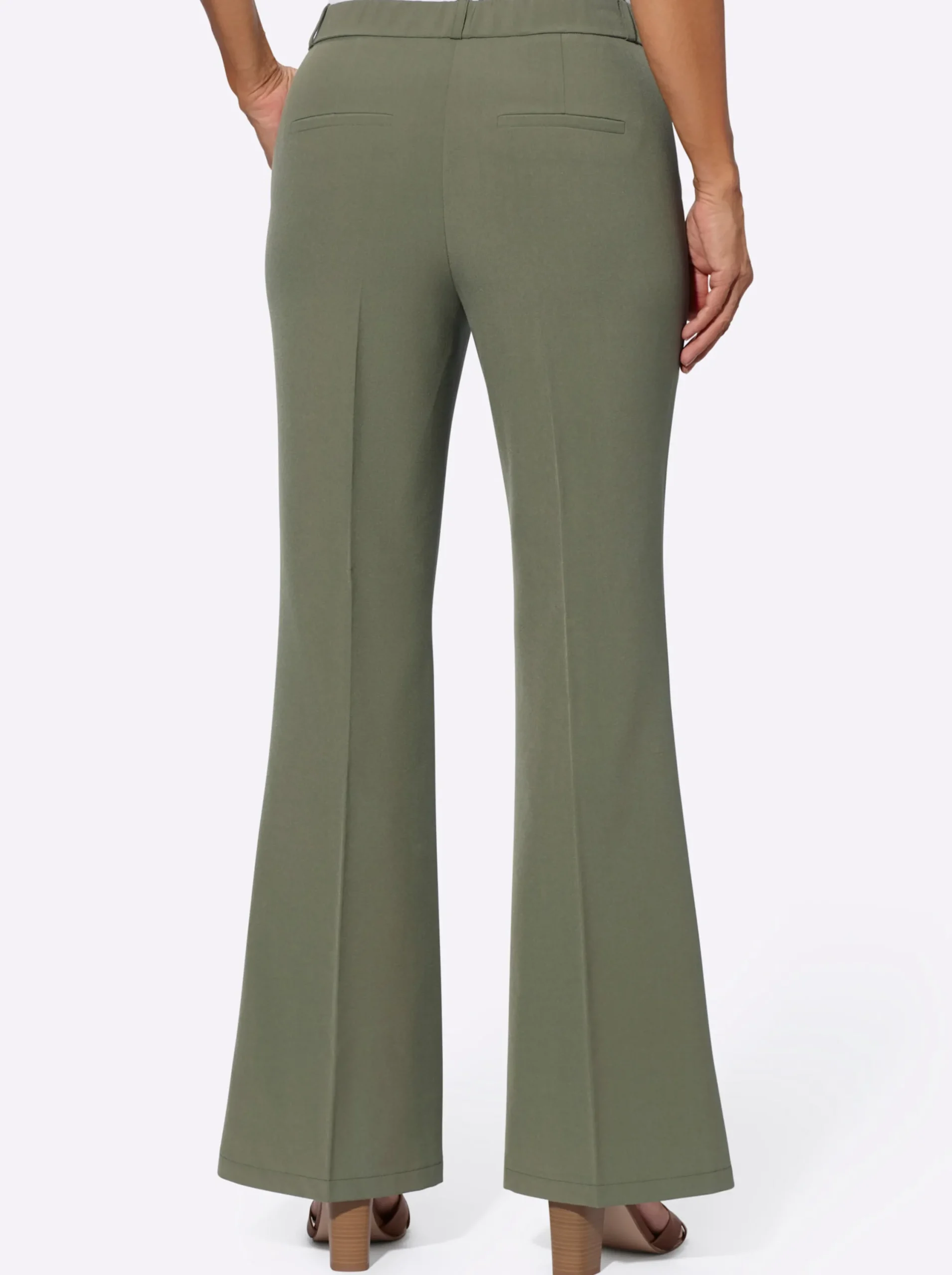 Hosen| Webhose mit weiten Beinen khaki