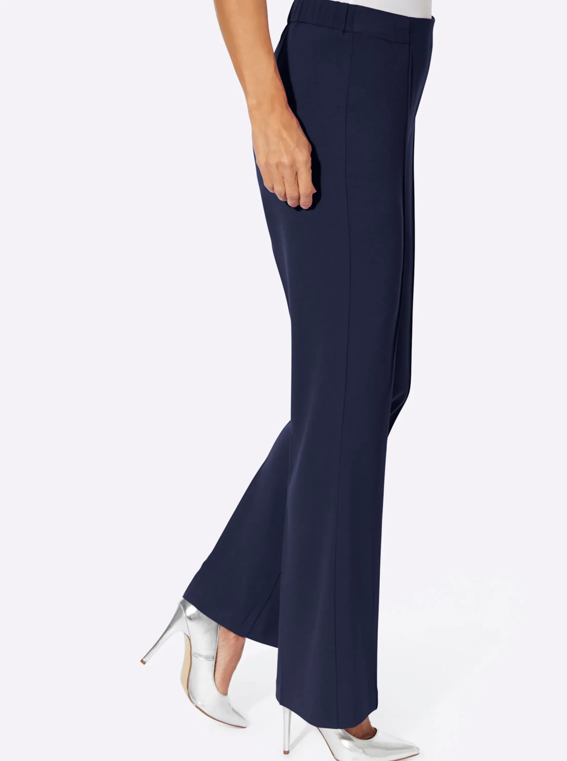 Hosen| Webhose mit weiten Beinen marine