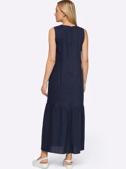 Strandkleider|Kleider|heine Webkleid mit Leinen-Anteil marine