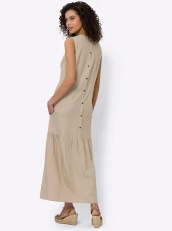 Strandkleider|Kleider|heine Webkleid mit Leinen-Anteil beige
