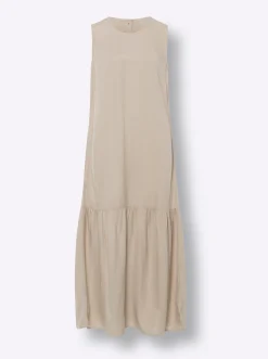 Strandkleider|Kleider|heine Webkleid mit Leinen-Anteil beige