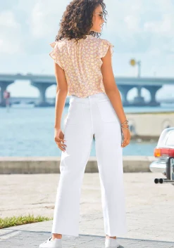 Strandmode|LASCANA Weite Jeans weiß