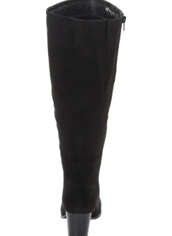 Stiefel|sheego Weitschaftstiefel aus Velours-Lederimitat schwarz