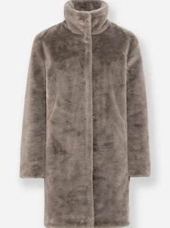 Jacken|heine Wendejacke aus Stepp und Pelz-Imitat taupe