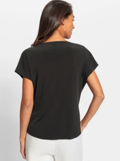Shirts|heine Wickelshirt mit Knotendetail schwarz