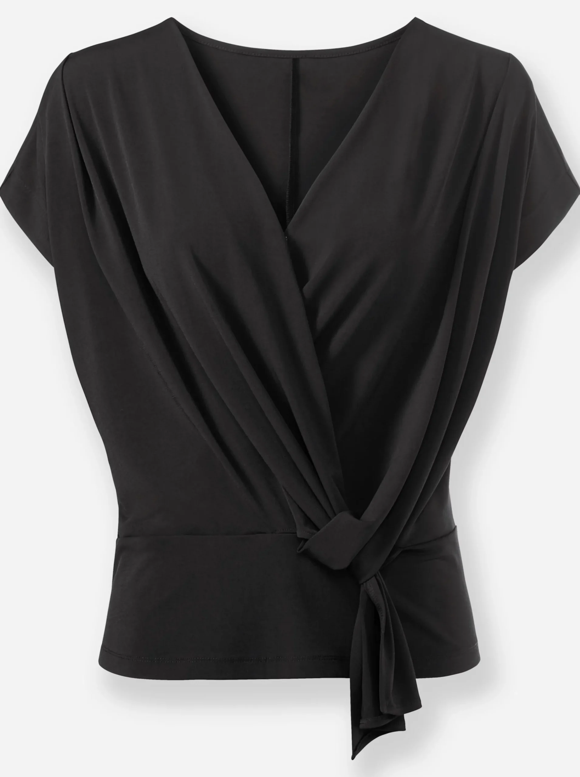 Shirts|heine Wickelshirt mit Knotendetail schwarz
