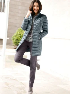 Jacken| Winterjacke in Changeant-Qualität, leicht schimmernd aqua