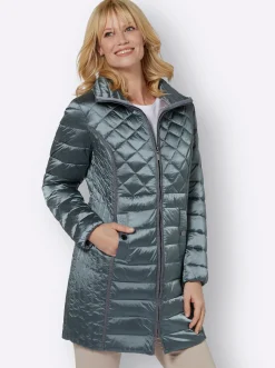 Jacken| Winterjacke in Changeant-Qualität, leicht schimmernd aqua