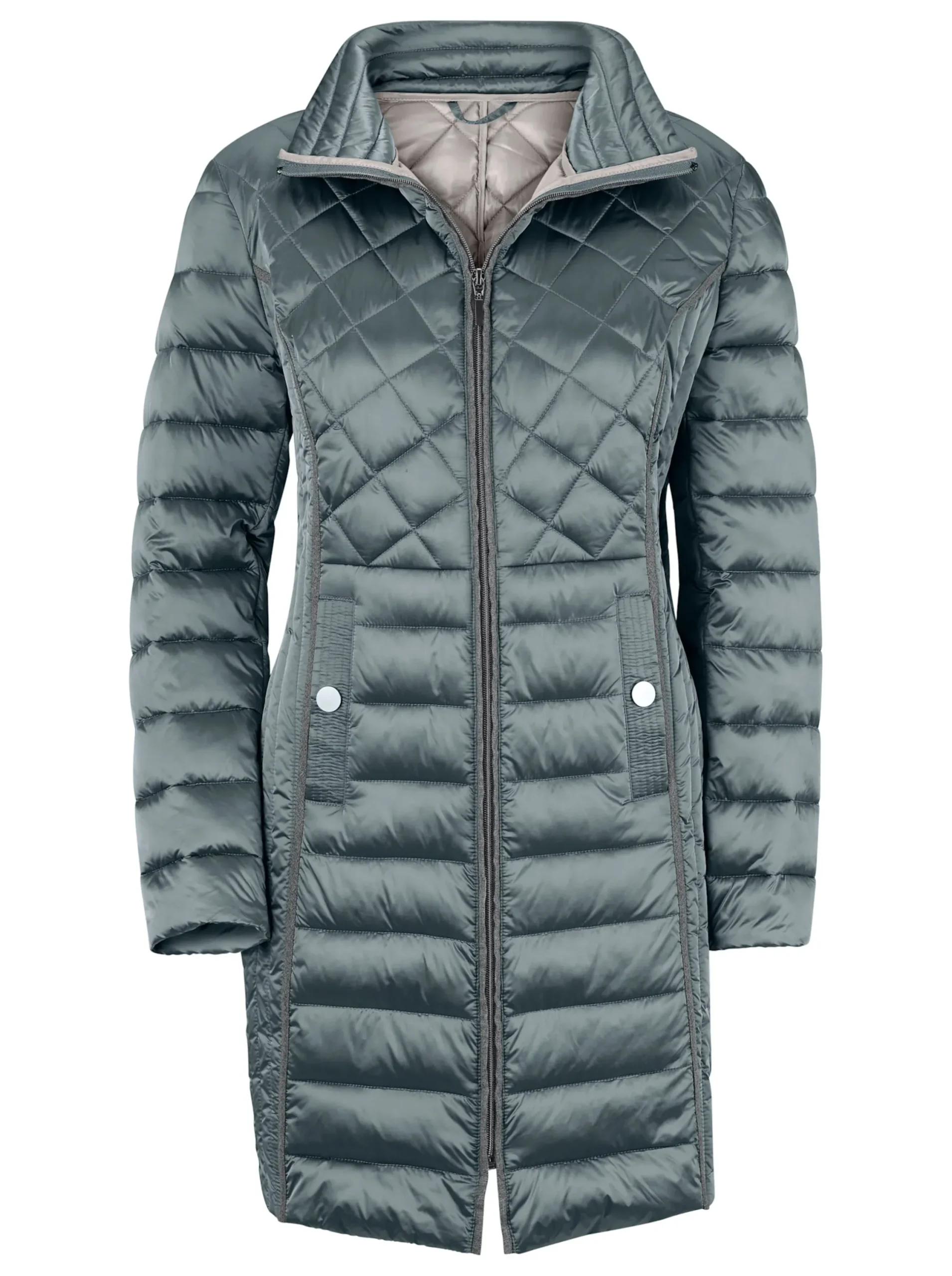Jacken| Winterjacke in Changeant-Qualität, leicht schimmernd aqua