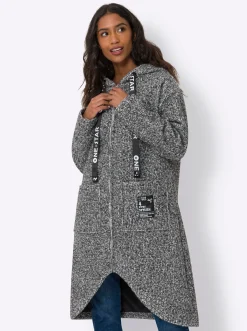 Mäntel|heine Wintermantel in Oversize-Form schwarz-ecru-meliert