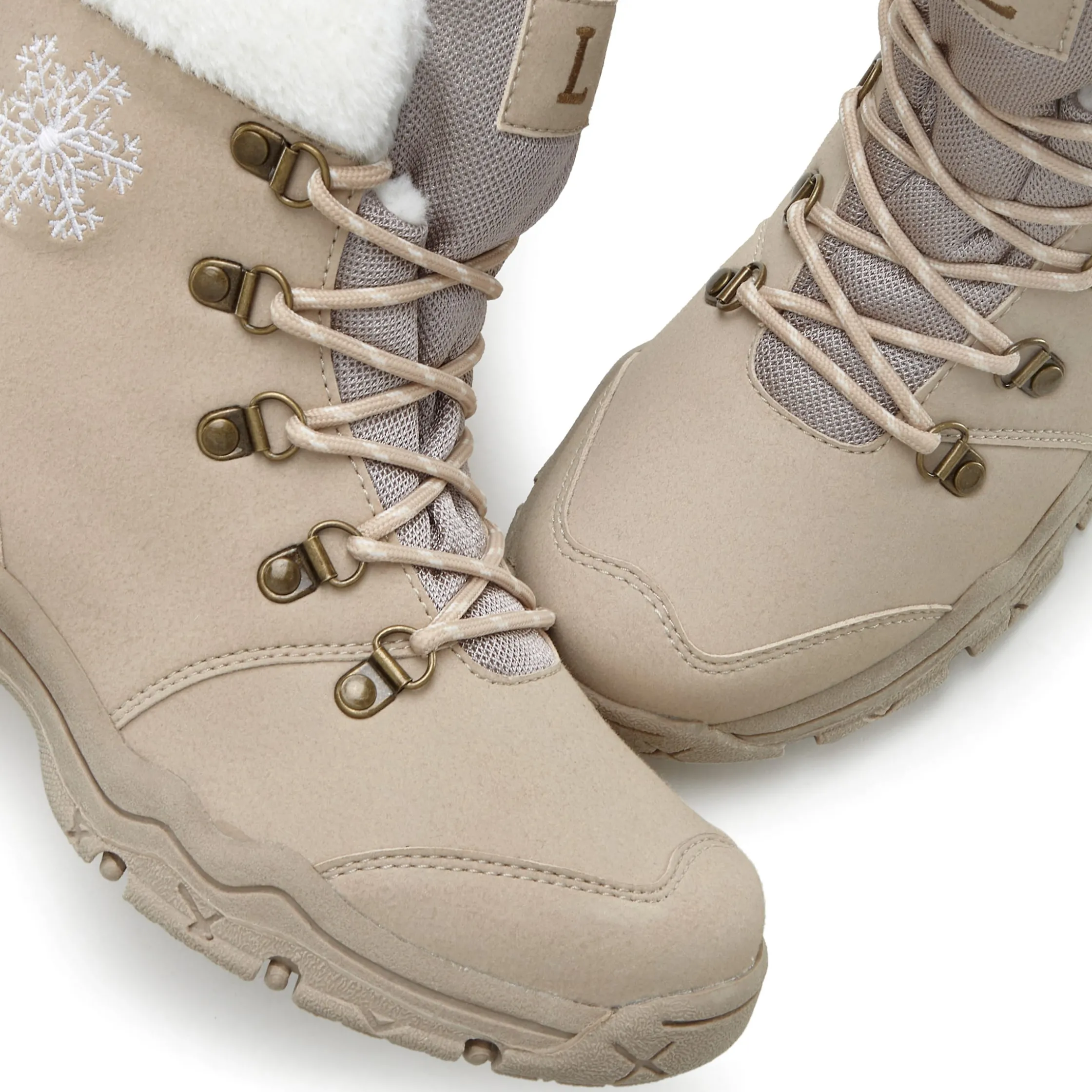 Stiefeletten|Stiefel|LASCANA Winterstiefelette beige