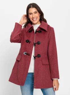 Jacken| Wolljacke aus Melange-Garn kirsche