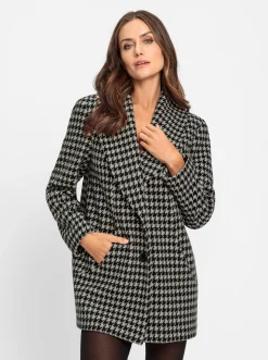 Jacken|heine Wolljacke mit Hahnentritt-Muster ecru-schwarz-gemustert